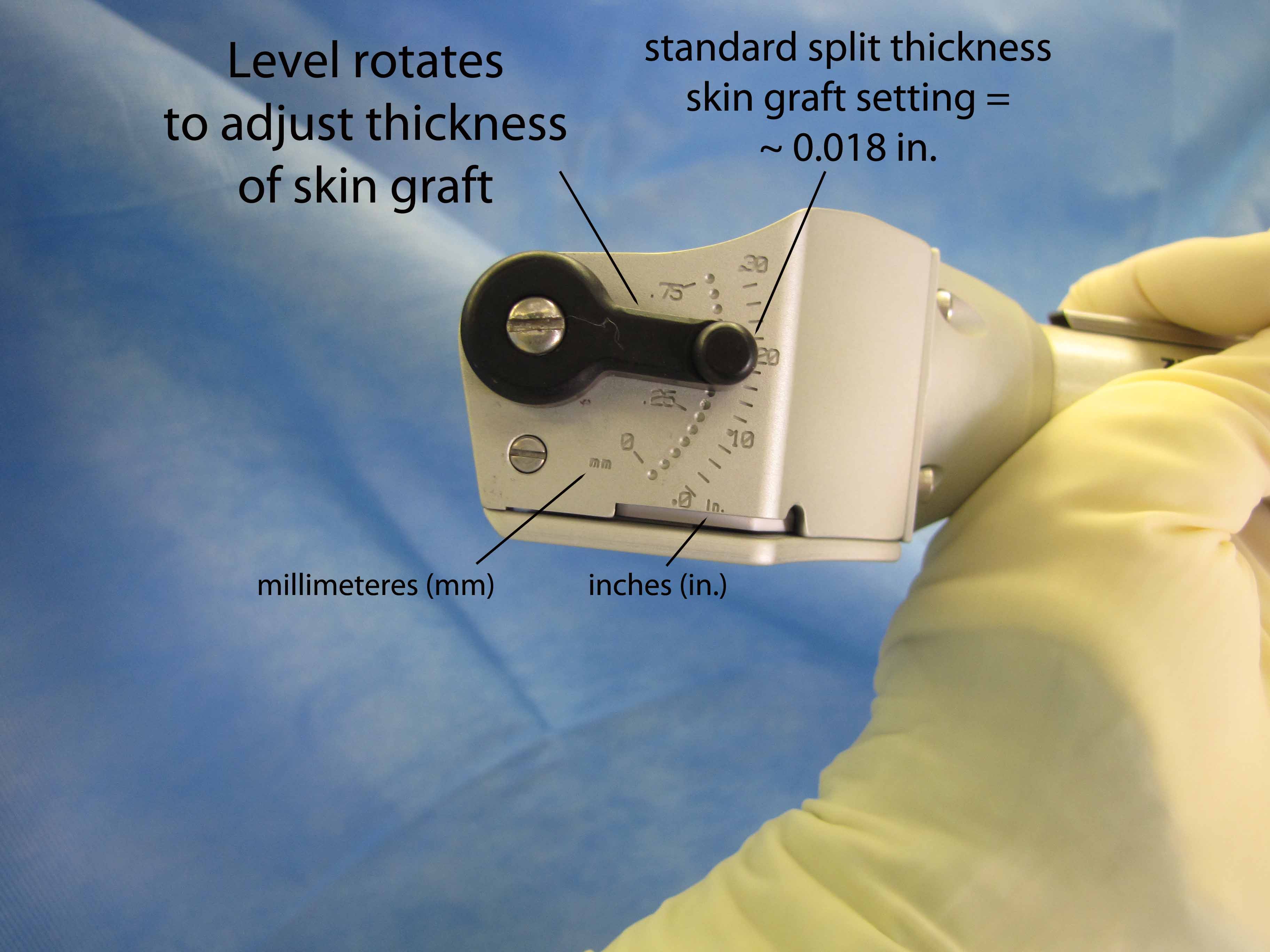 Split Thickness Skin Graft Thickness Dermatome Settings